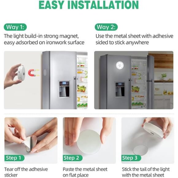 LED Closet Lights Wireless Motion Sensor Puck Light with Remote Control,USB - Picture 6 of 7